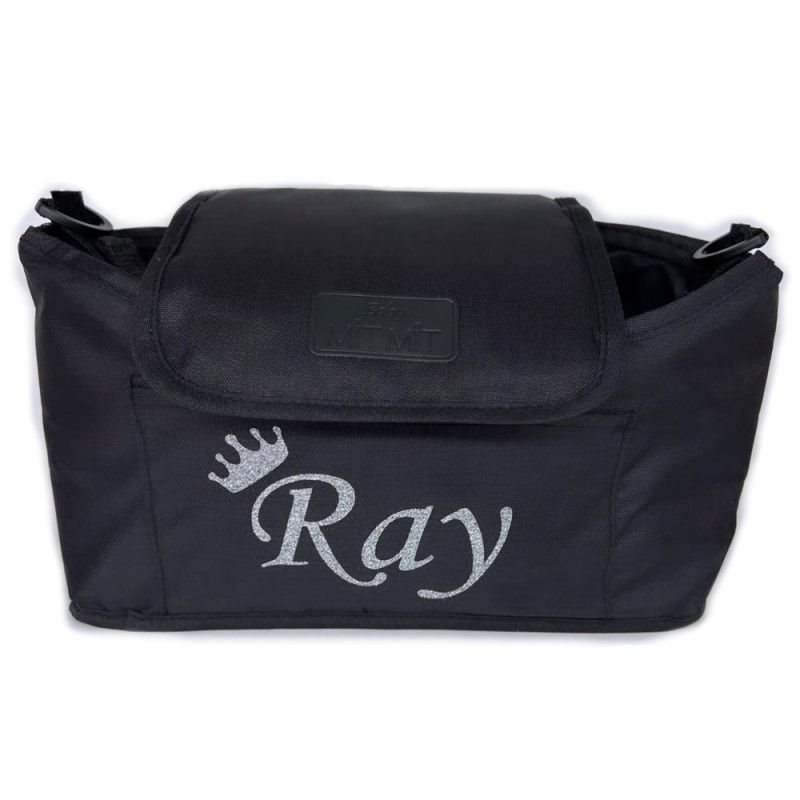 ארגונית שחורה עם שם לעגלה