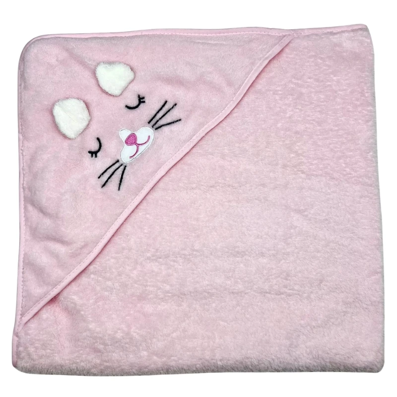 מגבת רחצה לתינוק- ורוד