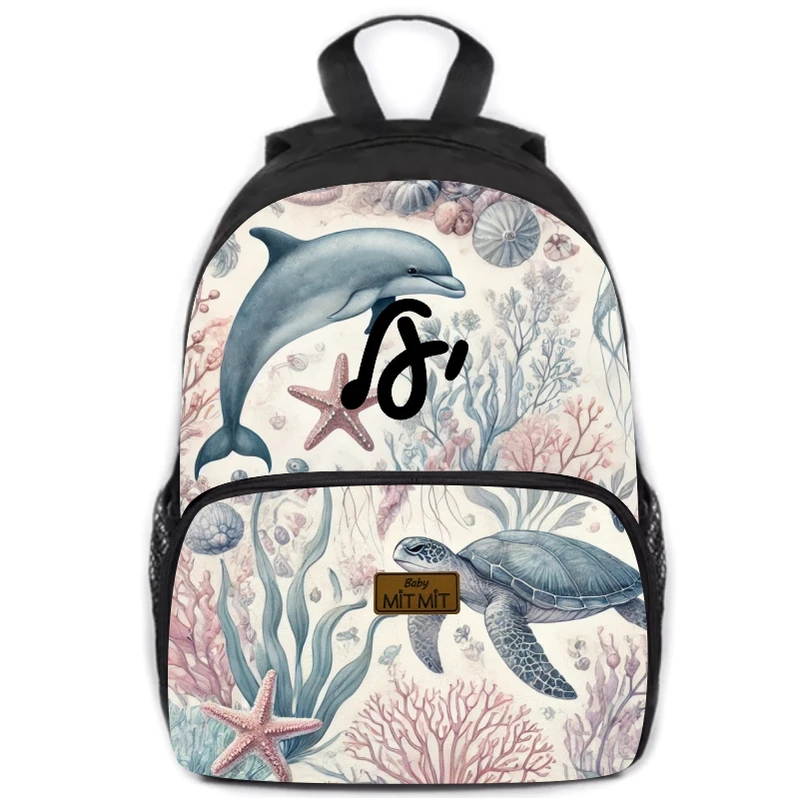 תיק גן ומעון כולל הדפסת שם הילד/ה- עולם הים ורוד