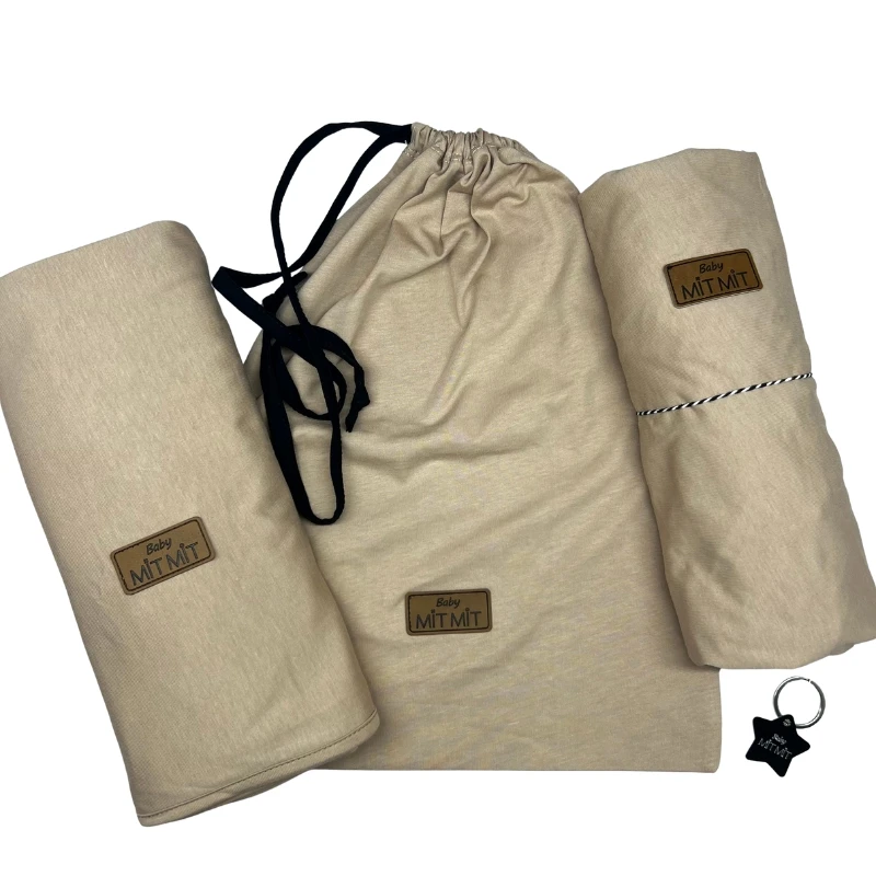 סט מצעים לגן- חורף או קיץ: חום. כולל הדפסת שם