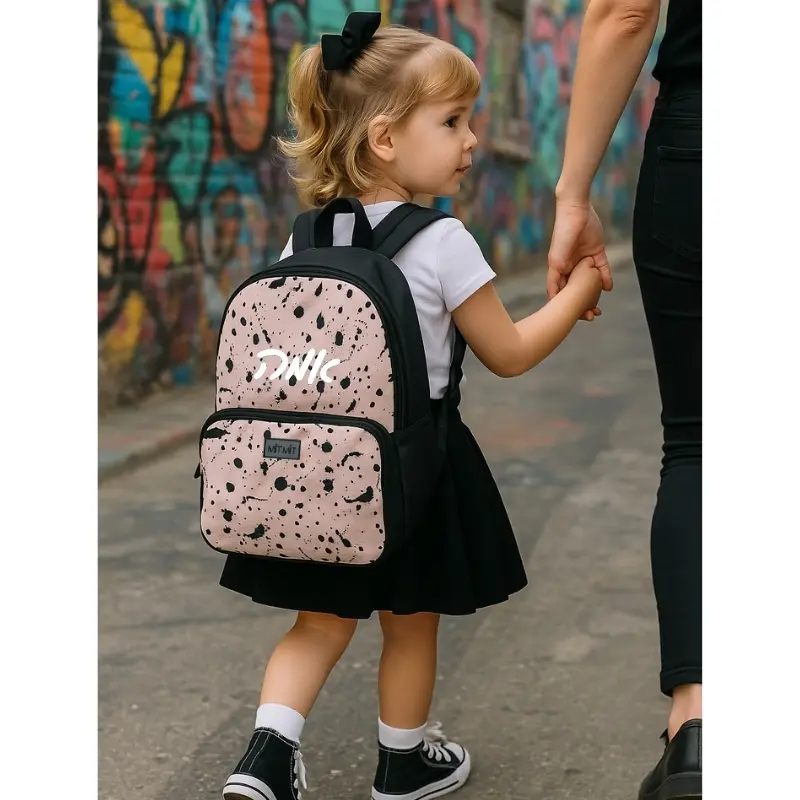 תיק גן ומעון כולל הדפסת שם הילד/ה- ספלאש ורוד פודרה