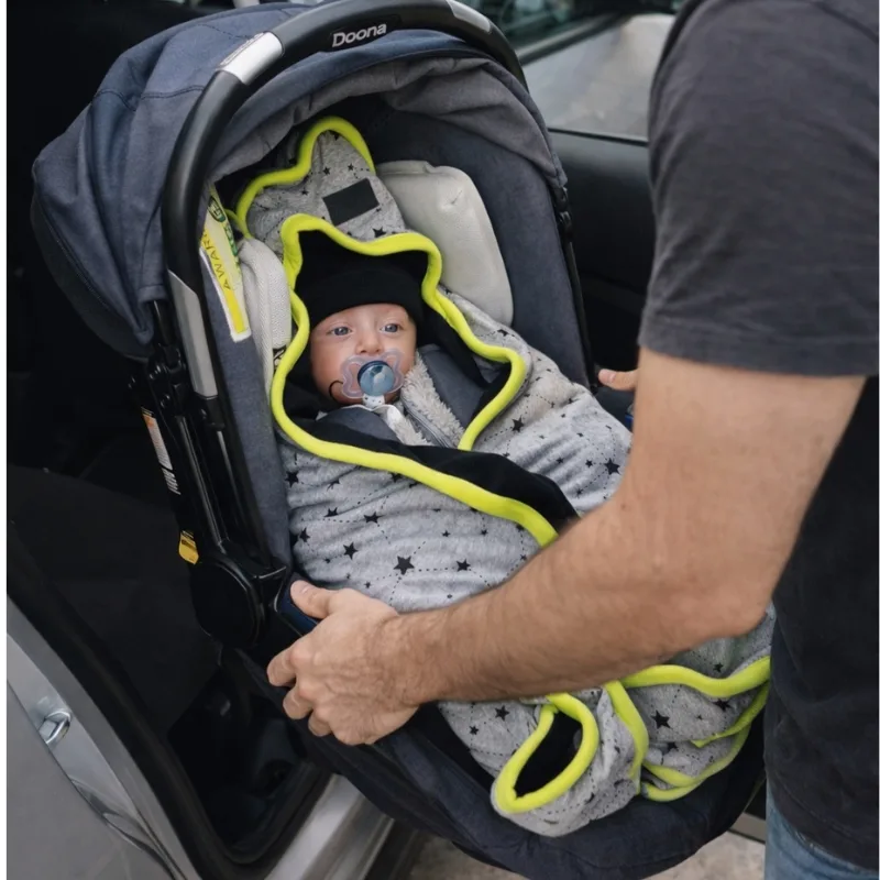 שמיכת עיטוף לסלקל/לדונה-אפור כוכבים+ צהוב